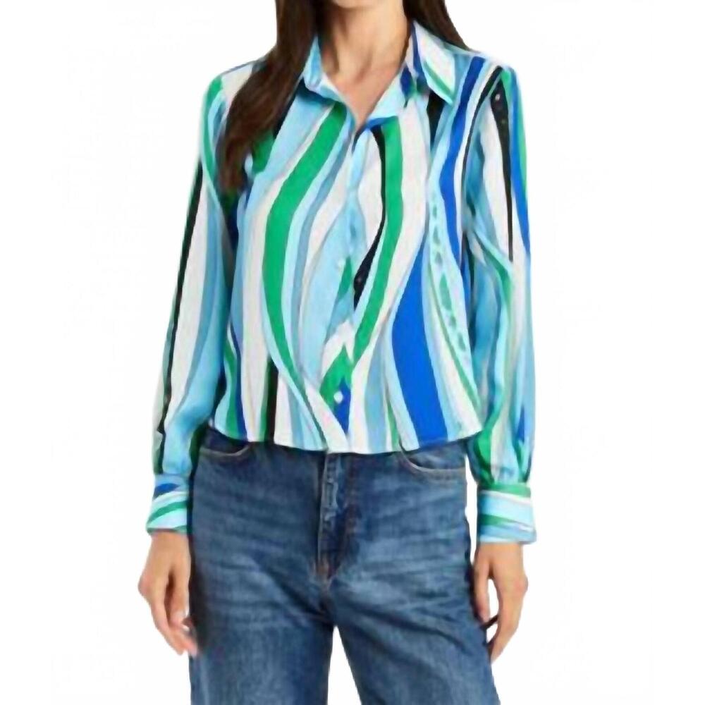 NEW DREW alexa button down shirt in multi